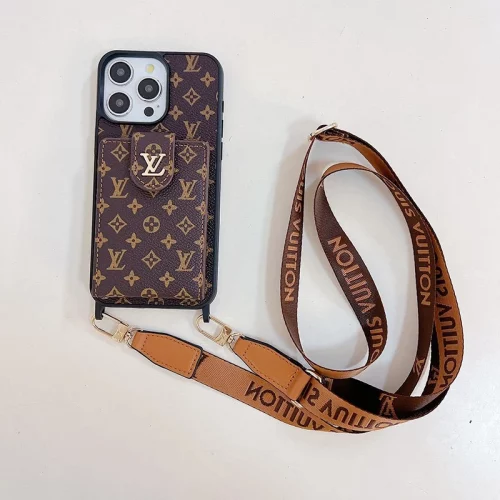 LV & GG LUXURY IPHONE CASE VIP 3 WITH HANDHELD STAND AND LANYARD